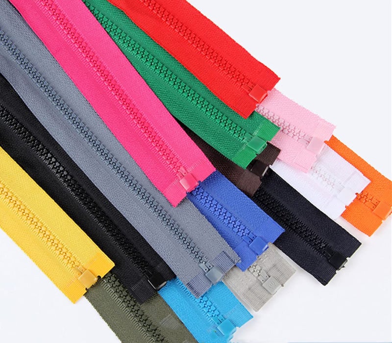 Wonesifee Zippers Colorful Resin Zippers set #5 Plastic Zippers Pull Separating Zippers for Clothes DIY Coat Handbags Sewing Garment Craft Bags Mixed 14 Colors Resin Zippers (40cm) 16inch - Image 4